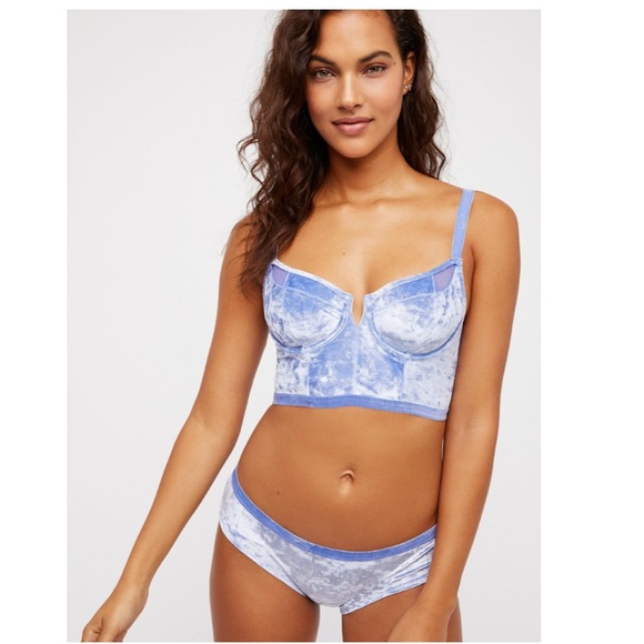 NWT Free People Crushed Velvet Bra - Picture 2 of 5